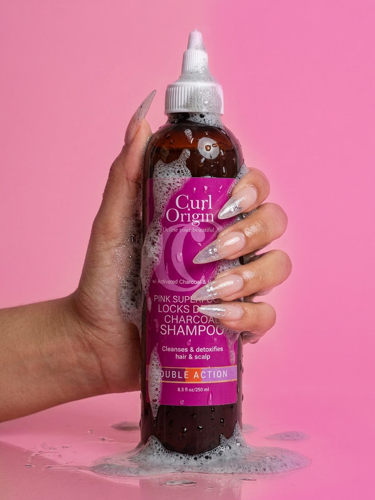 pink superfoods locks detox charcoal shampoo